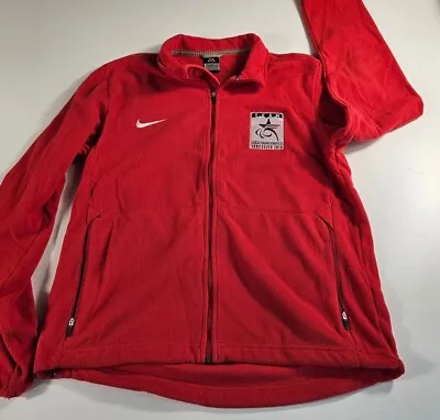 Nike Paralympic Team USA Full Zip Jacket Red Fleece Vancouver 2010 LARGE L EUC • $24.02