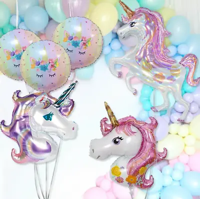 119pc16 Ft LASER UNICORN PASTEL BALLOON SET KIT Arch Garland RAINBOW PINK PURPLE • $16.07