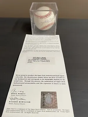 Mickey Mantle Autographed Baseball Upper Deck Authentication • $2250