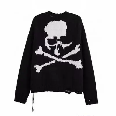 Mastermind Japan Unisex Loose Dark High Street Skeleton Washing Hole Sweater • £27.65