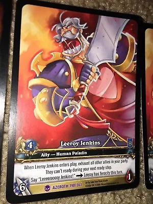 World Of Warcraft Azeroth WoW TCG Card LEEROY JENKINS Extended Art EA EPIC #198 • $24.99