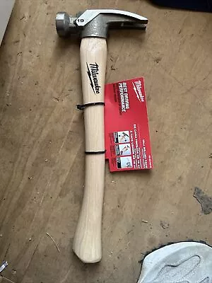 Milwaukee 48-22-9419 19oz Milled Face Framing Hammer Hickory Wood Handle • $19.98