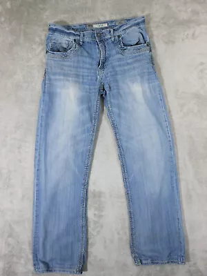 Buckle BKE Jeans Jake Mens 32x31 Straight Legs Regular Fit Distressed Blue Denim • $24.75
