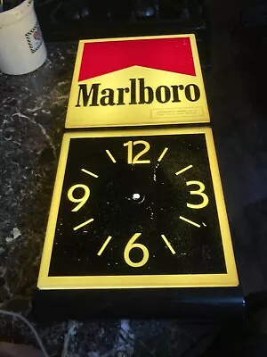 Vintage Phillip Morris Marlboro Cigarette Sign Clock Marlboro Non Working Disply • $30