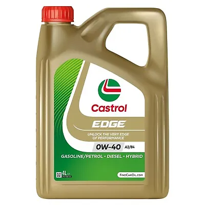 Castrol Edge 0W-40 A3/B4 Synthetic Engine Oil 0W40 4 Litres 4L • £47