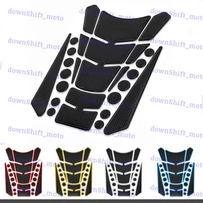 3D Carbon Fiber Motorcycle Oil Gas Fuel Tank Protector Fit Gel Pad Sticker Decal • $9.68