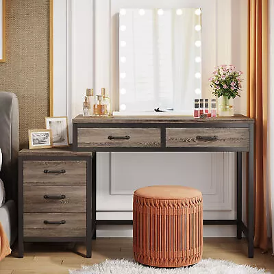 Retro Industrial Vanity Makup Table With 5 Drawers Dressing Table For Bedroom • $145.34