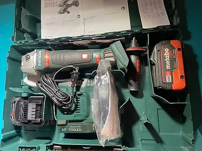 Metabo WPB 18 LTX BL 115 4 1/2  Cordless Angle Grinder Kit-2 Batteries W Charger • $386.10