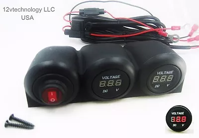 12V Battery Bank Voltmeter Monitor RV Marine House Starting Switch 60  Cables. • $29.95