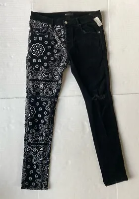 Purple Brand Jeans Mens Size 34 Style P001 Bandanna Print Black • $105