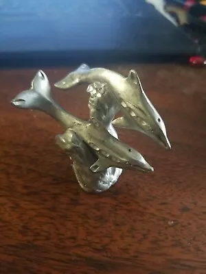 Masterworks 1990 Fine Pewter Dolphins Figurine 1.5 Inches • $10.50