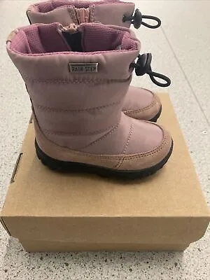 Girls Pink Boots Naturino Winter Rain Step Boots Walking Size UK Jnr 3 • £7.99