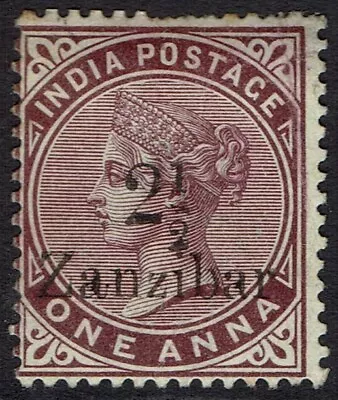 Zanzibar 1895 Qv India Provisional Surcharge 2½ On 1a No Gum • $29.99