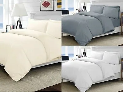 100% Egyptian Cotton 400 Thread Count Hotel Quality Duvet Cover Sets / Sheets • £8.90