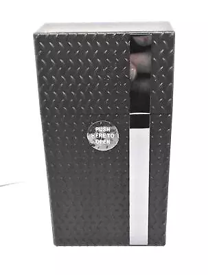 Fujima Black Metal Plate Design 100s Size Push-N-Open Plastic Cigarette Case • $6.99