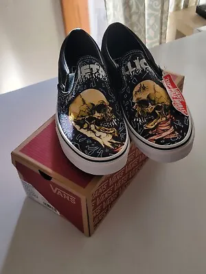 Metallica Sad But True Classic Slip-on Vans MSize 8.5 WSize 10  VN0A5AO8421 • $250