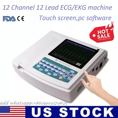 FDA Digital 12-lead 12-channel Electrocardiograph ECG/EKG Machine Heart Rate • $699