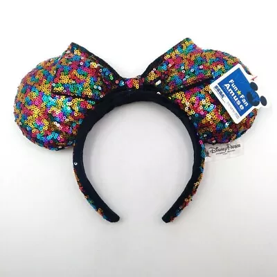 Disney Parks Mickey Bow Sequins Party Minnie Mouse Ears Multicolor Cos Headband • $9.99