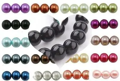 £1.99 • Buy BUY ANY 6 PAY FOR 3 GLASS PEARL BEADS ROUND 200x4mm 100x6mm 50x8mm 25x10mm