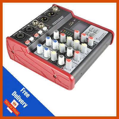 Citronic CSM-4 Compact Mixer 4Ch Bluetooth USB Digital FX Mixing Desk Studio • £65.99