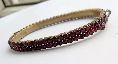 Antiques Bracelet Natural Czech Garnet Pyrope Tompak Women's Jewelry • $305