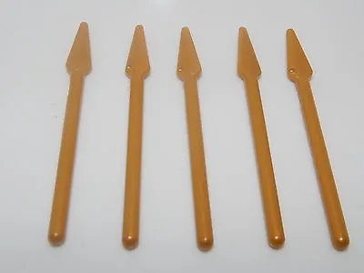 Lego Lot Of 5 Pearl Gold Minifig Weapon Pike / Spear W#8 • $2.52