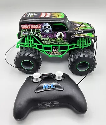 Grave Digger Monster Jam New Bright RC Truck 1:24 Scale 7  Inches 2430 Tested  • $26.49