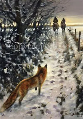 Fox And Horses In The Snow Christmas Cards Pack Of 10 By Mick Cawston C586X • £7