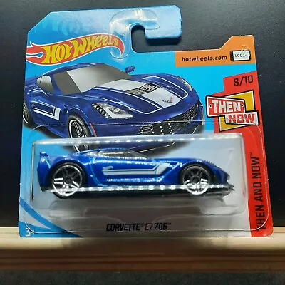 Hot Wheels Corvette C7 Z06 Blue #339 Then And Now 8/10 2018 Short Card Sealed • $5.06