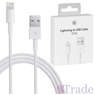 $26.95 • Buy IPhone 7 8 / 7 8 Plus GENUINE Apple Lightning Data Sync Cable Charger 2m 2 Metre