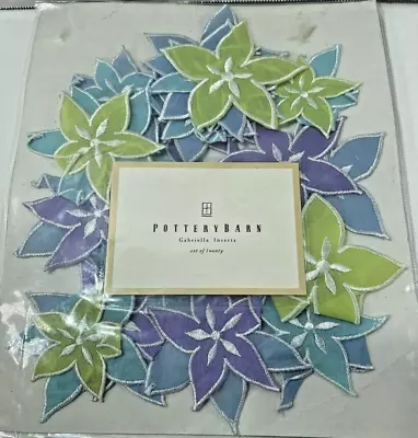 NOS Pottery Barn GABRIELLA INSERTS Organdy Flowers Set Of 18 For  Shower Curtain • $16.89