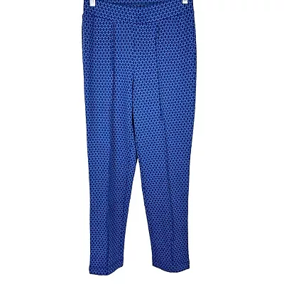 Isaac Mizrahi Women's Regular Knit Jacquard Straight Leg Ankle Pants Navy 0 Size • $19