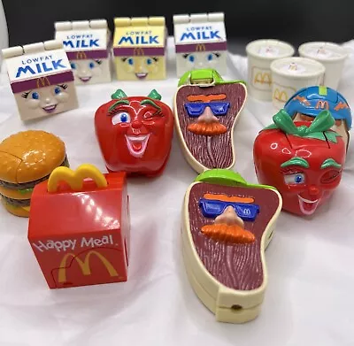 14 Vtg McDonalds Food Fundamentals Happy Meal Toys1990s Changeable Shake Steak • $22.79