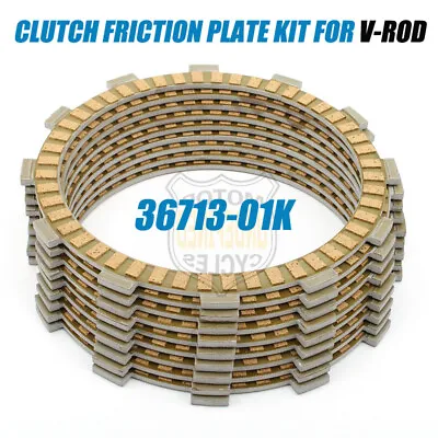 9X Clutch Kit Friction Plates Energy For 2002-2007 Harley VRod V-ROD 36713-01K • $54.14