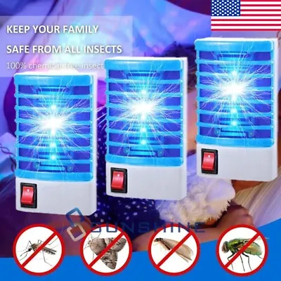 3 Electric Plug In Physical Lure Mosquito Zapper Lamp Indoor Fly Bug Insect Trap • $12.99