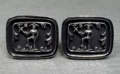 Vintage Court Jester White Gold Plated Cuff Links • $19.95