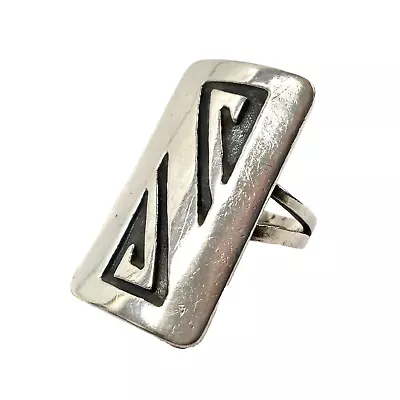 Vintage Navajo Southwestern Sterling Silver Overlay Ring 8g Size 7.5 • $65