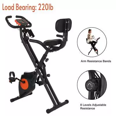 Exercise Bike Cardio X-Bike Foldable Stationary Magnetic Upright Cycling Black • $97.99