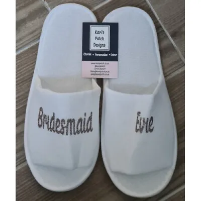 £4.25 • Buy Wedding Party Spa Slippers Bride, Mother Of The Groom, Etc-adult And Child Sizes