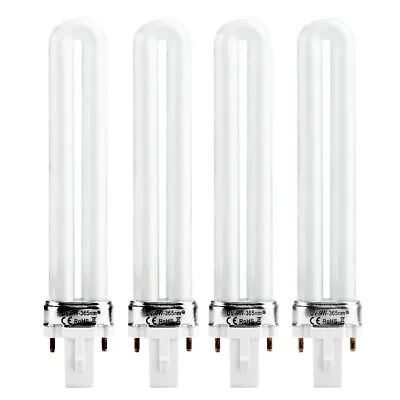 4pcs 9w Uv Lamp Tube Light Bulbs Gel Nail Art Dryer Replacement Curing Bulb • £7.07