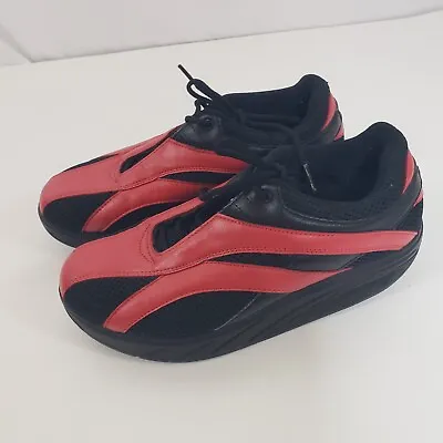 MBT Womens Ladies Flame Physiological Rocker Comfort Shoes Sz 9 Rocker Red Black • $99.99