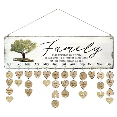 Family Tree Birthday Reminder Calendar Board Wall Hanging DIYDecorative 100 Tags • $10.65