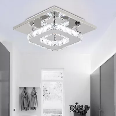 Modern Flush Mount LED Ceiling Light Crystal Lamp Chandelier Lights Living Room • £13.99