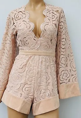 $89.95 • Buy Alice McCall One & Only Lace Velvet Dusty Pink Blush Playsuit Sz Aus 4 So Hot On