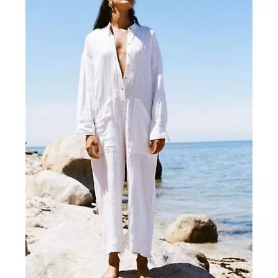 NWT MARA HOFFMAN Manda White Jumpsuit Size XL • $89.99