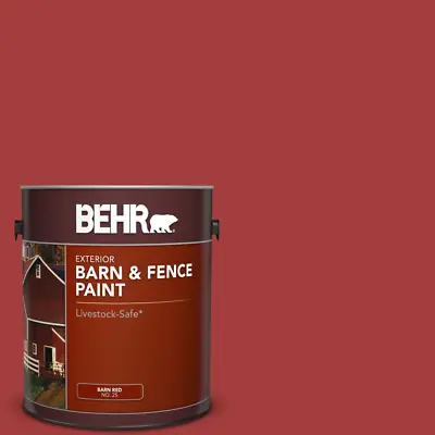 Fence Exterior Paint 1 Gallon Red Barn Livestock Safe Durable Oil Latex Adhesion • $24.90