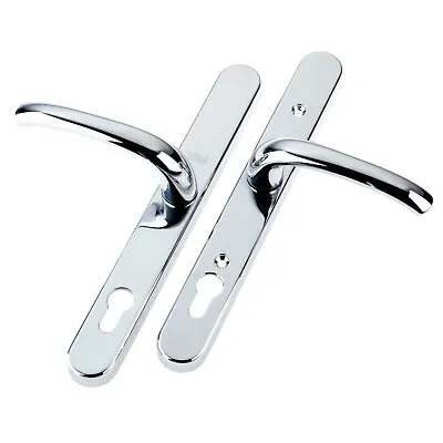 Chrome Door Handles Polished Yale Platinum Security Curved UPVC Patio Silver • £34.99