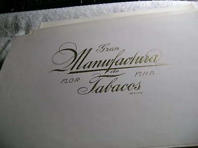 GRAN MANUFACTURA De TABACOS-VINTAGE-INNER CIGAR BOX -LABEL - • $4.99