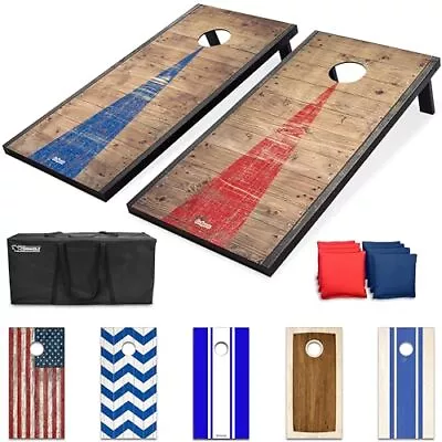 GoSports Classic Outdoor Cornhole Game Set Rustic Wood 8 Bean Bags 4' X 2' • $85.99