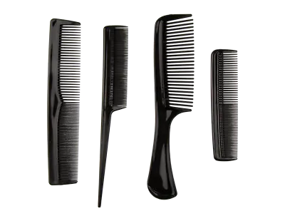 4 Assorted Black Comb Set Hair Styling Hairdressing Salon Barbers Men Women Cut • £2.75